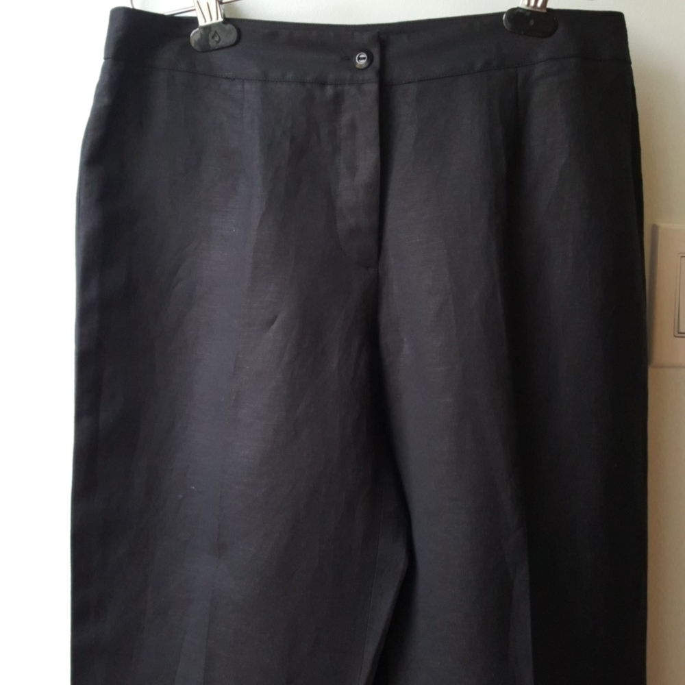 NWT Tribal FAVORITE Black Linen Blend Capri Crop Pants (6)